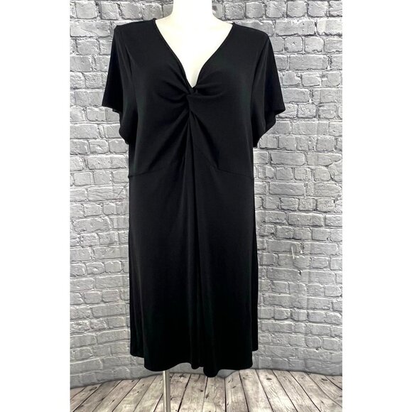 Torrid Black  Knit Knotted Ribbed  Dress Mini Size 4 4X - Picture 2 of 8